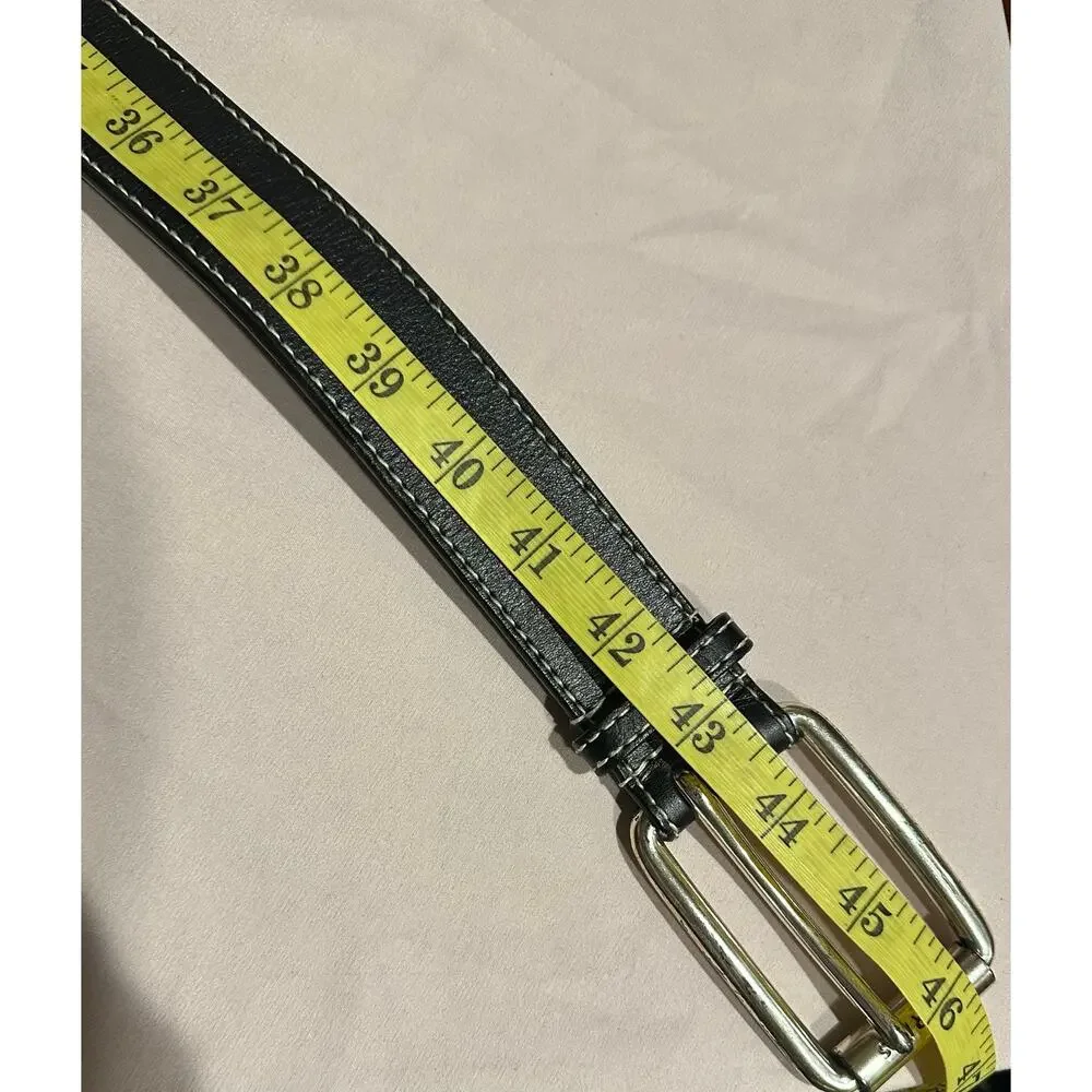Express Y2K Women’s Wide Genuine Leather Brass Belt Black Size Large western